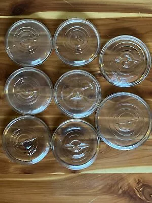 Lot Of Vintage Clear Glass Canning Wire-top Jar Lids And Seals; 3 Sizes • $8