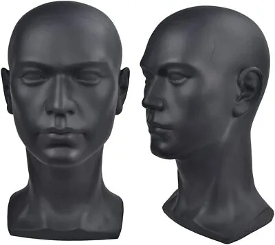 £79.32 • Buy Ba Sha Black Glossy Professional Male Mannequin Head For Display Headset, Headp