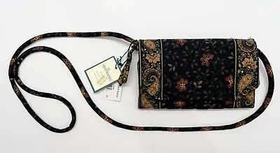 Vera Bradley Crossbody Bag Trifold Purse Black Walnut Handbag USA New • $34