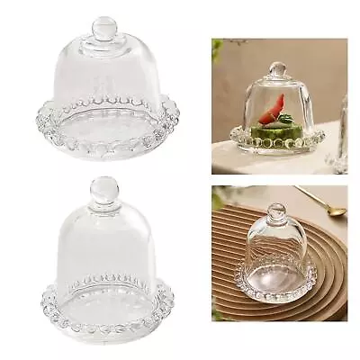 Glass Cake Stand Cake Tray Multifunctional Cake Cover Glass Dessert Dome With • £11.52