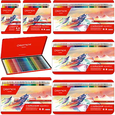 Caran D'Ache Supracolor Water Soluble Colour Pencils 12 18 30 40 80 120 • £269.99