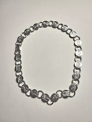 Sarah Coventry 13  Choker Necklace Silver Tone Embossed Links VTG Jewelry 8010 • $20.97