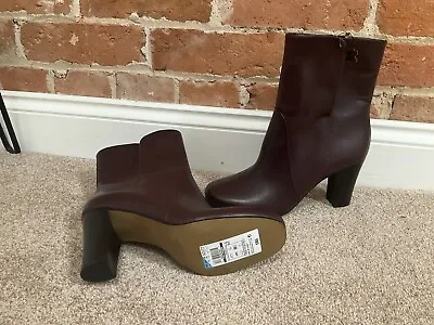 £9.99 • Buy MARKS AND SPENCER AUTOGRAPH LADIES BOOTS SIZE 5.5 NEW BURGUNDY Autumn Oxblood