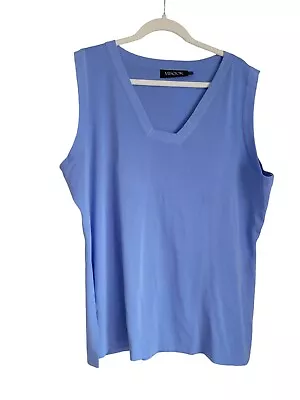 Misook Womens 3XL Periwinkle Knit V-Neck Tank Top Blouse • $16.99