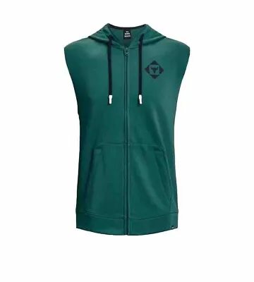 Under Armour Project Rock Terry Sleeveless Full Zip Hoodie Men’s Size Large • $38