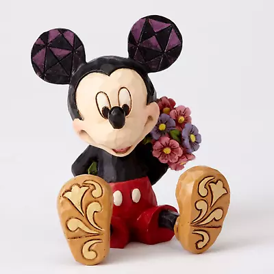 MICKEY MOUSE MINI FIGURINE*Disney Jim Shore*NIB*HOLDING FLOWERS*4054284 • $26.95