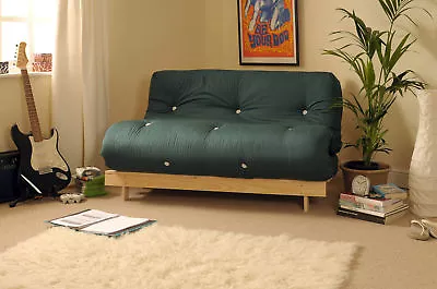 Double 4ft Luxury Futon 2 Seater Wooden Frame Sofa Bed Mattress In 11 Colours • £149.99