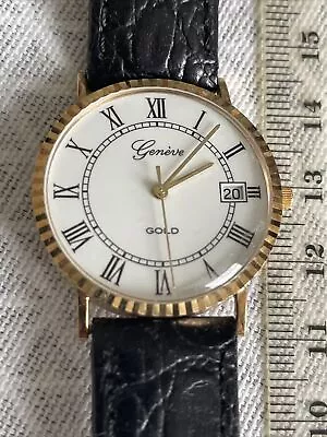 Geneve 9ct Gold Watch Gent’s Limited Edition Hallmark For 9kt .375 Gold • £199