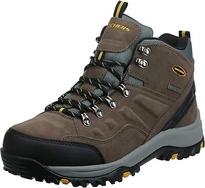 Skechers Relment Pelmo Men's Waterproof Hiking Boots High Top Suede Shoes 64869 • $119.99