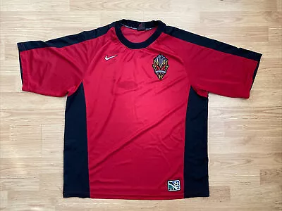 Vintage Nike MLS Metro Stars Soccer Jersey Shirt Red & Black Mens Large • $49.95