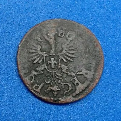 Poland Lithuania Solidus Szelag 166? Copper Coin.  №208 • $10
