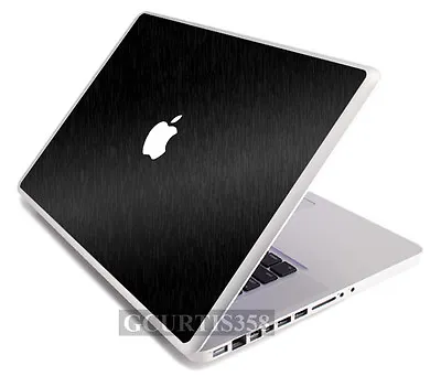BLACK BRUSHED TEXTURE Vinyl Lid Skin Decal Fit Apple Original Macbook 13  Laptop • $11.99