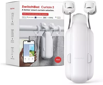 SwitchBot ‎Curtain Rod 3 Smart Opener Electric Motor Wireless Authorized Seller • $67.49