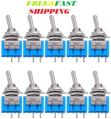 10Pcs DPDT Mini Toggle Switch 6 Pin 2 Position ON/ON Miniature Toggle Switch NEW • $12.05