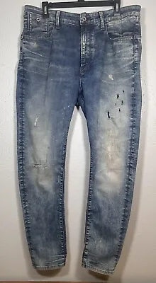 G Star Raw Restored Denim Jeans Men’s 36X32 Type C 3D Super Slim Distressed Blue • $40