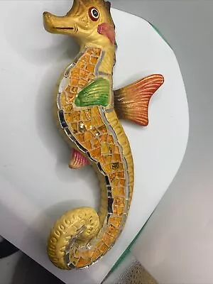 Mid Century Ceramic Seahorse Wall Plaque • $39