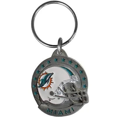 Miami Dolphins 3-D Helmet Metal Key Chain NFL Football (Round) • $9.89