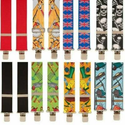 £14.99 • Buy BRIMARC Mens Work Trouser Braces 2  Wide Heavy Duty 75 Assorted Plain Patterns
