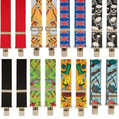 £14.99 • Buy BRIMARC Mens Work Trouser Braces 2  Wide Heavy Duty 75 Assorted Plain Patterns