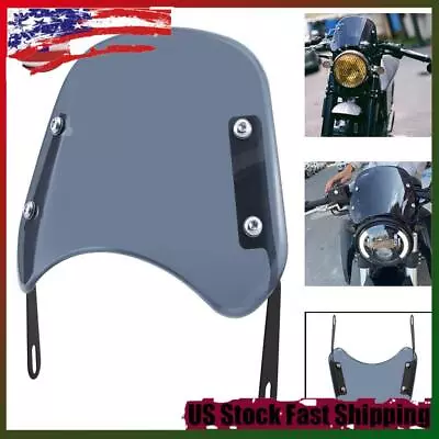 Motorcycle 5 / 7'' Round Headlight Smoke Fairing Windshield Windscreen Universal • $22.27