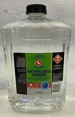 Methylated Spirits Cleaning Chemical Liquid Solution 4L Glendale 95% Ethanol • $29.06