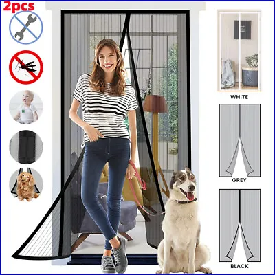 Curtain Door Magnetic Fastening Mosquito Fly Bug Insect Net Screen • £6.79