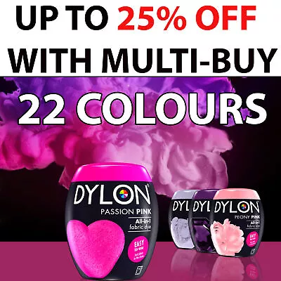 22 Colours Dylon Fabric & Clothes Dye Dylon Machine Dye Black Blue Gray Pink Red • £8.99