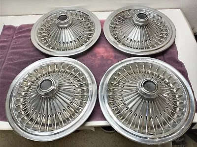 MOPAR CHRYSLER PLYMOUTH DODGE HUBCAPS 15  WIRE WHEEL TYPE 1970`s 1972 1975 1978 • $150