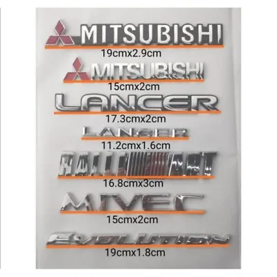 Auto Emblem Logo Badge 3D Chrome For Mitsubishi/Lancer/Ralliart/Mivec/Evolution • $16.93