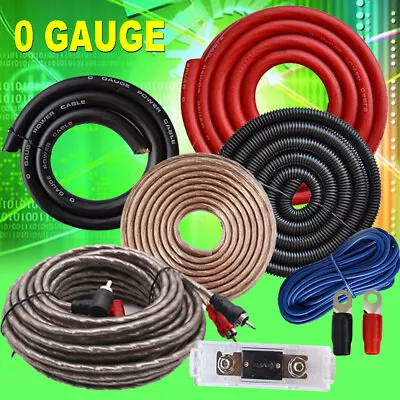 £27.47 • Buy 5000 Watts Complete 0 Gauge 0 AWG Amp Cable RCA Car Amplifier Install Wiring Kit