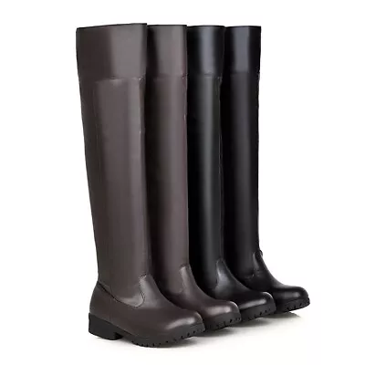 Attack On Titan Cosplay Shoes Levi·Ackerman Boots Flat Knee High Stretch Boots • $41.39