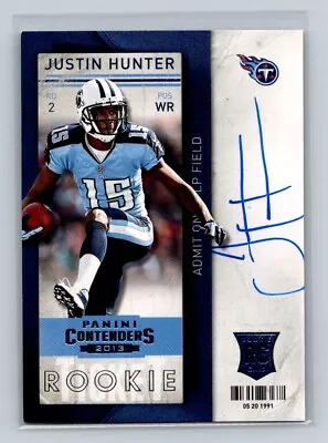 2013 Panini Contenders #216a Justin Hunter *4 Stars* SP AU RC Tennessee Titans • $29.99