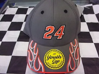 Chase Elliott #24 NASCAR Ball Cap Hat NEW Grey Orange Camo Flames Youth • £15.26