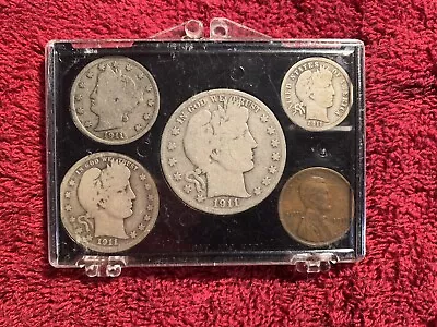 1911 (5 Piece Set) US Coins 3 Silver Coins In Case. • $30