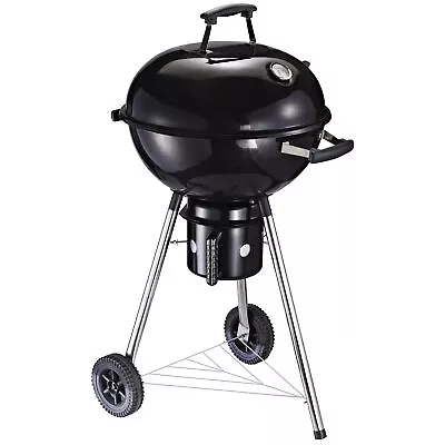 Freestanding Charcoal BBQ Grill Portable Cooking Smoker Cooker W/ Wheels • £55.99