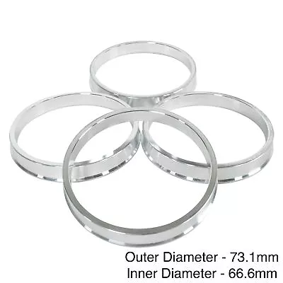 SET OF 4 HUB CENTRIC HUBCENTRIC ALUMINUM RINGS 73.1mm - 66.6mm 73mm 66.56mm • $6.96