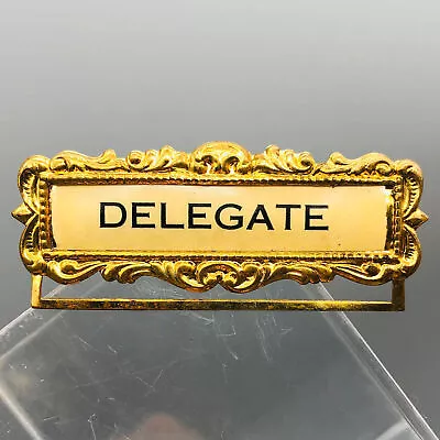 Ribbon Holder Pin Badge Vintage ID Name Tag Button Metal Delegate Brooch Pinback • $10.39