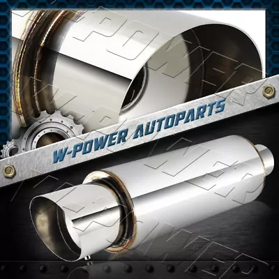 4  Slant N1 Tip Stainless Racing Weld-On Exhaust Muffler + Silencer 3  Inlet • $35.39