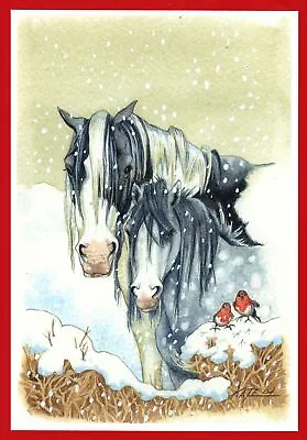 Christmas Card Pack - 6 Cards - Xmas Ponies Horse - Gift Envy Quality NEW • £6.50