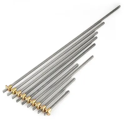 T8 8mm Trapezoidal Stainless Steel Threaded Rod Lead Screw & Brass Nut • $16.41