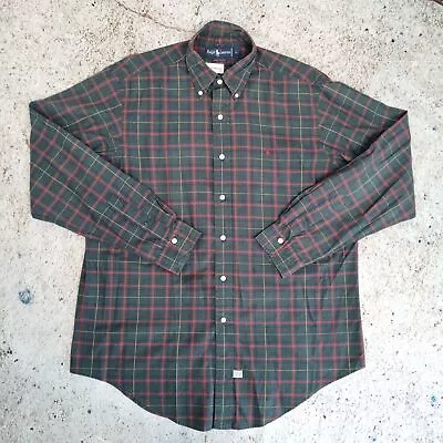 Ralph Lauren OXFORD SHIRT CHECK TARTAN - Green - Size L • £24.99