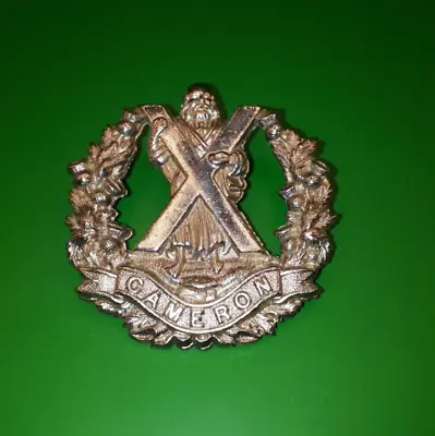 The Cameron Highlanders British Army Chrome Metal Cap Badge • £6.99