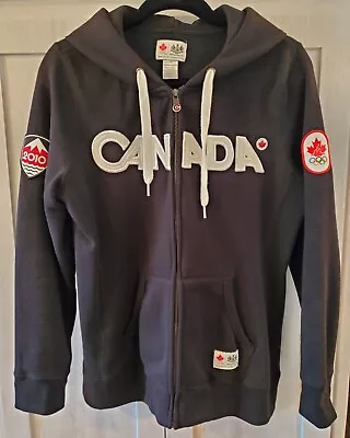 Hudson's Bay Co. Canada Vancouver Olympics 2010 Zip Hoodie Black Womens Size L • $27.95