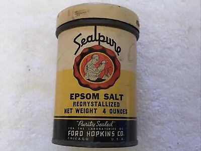 Sealpure Epsom Salt Vintage Tin Ford Hopkins Co. • $19.95