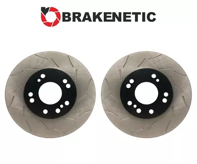 FRONT BRAKENETIC Premium RS Slot Brake Rotors 26mm Z32 300ZX Conversion 4/5LUG • $254.14