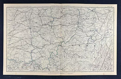 Civil War Military Map - West Virginia Ohio Pennsylvania - Pittsburgh Columbus • $39.99