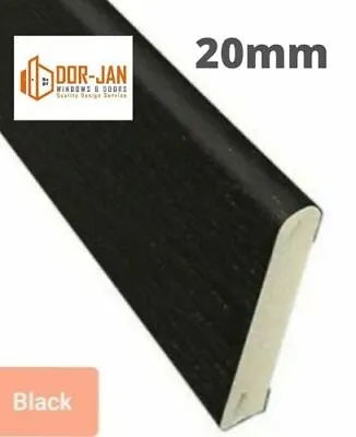 £9.38 • Buy 20mm Black UPVC Plastic Trim Cloaking Fillet Window Bead - Length 1m - 5m COILED