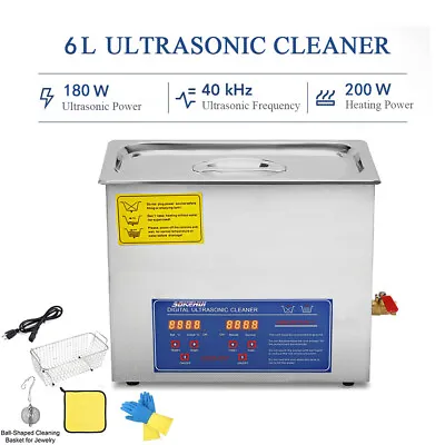 Ultrasonic Cleaner 6L Digital Sonic Cleaner +Timer Heating Machine • $104.95