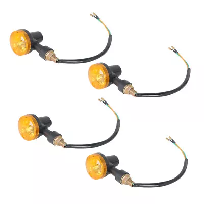 4X Motorcycle Turn Signals Blinker Light Black Amber For Yamaha Kawasaki Honda • $11.59