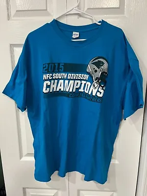 Vintage Gildan Carolina Panthers 2015 NFC South Division Champions T-Shirt  2XL • $12.17